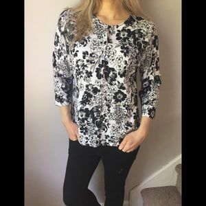 Black and White Floral Sweater